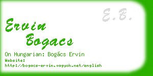 ervin bogacs business card