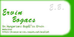 ervin bogacs business card